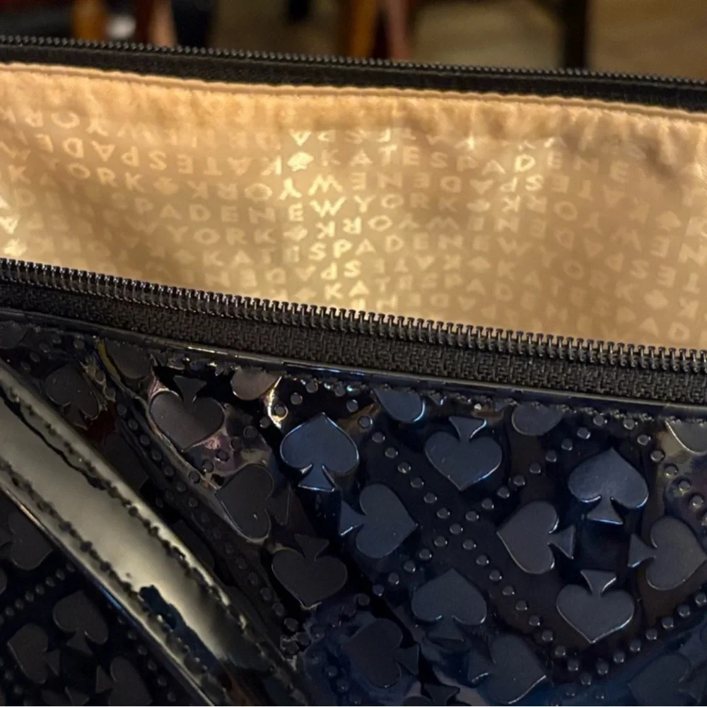 Kate Spade Glossy Black Patterned Tote